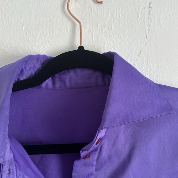 Purple pattern button down shirt - Picture 4 of 4